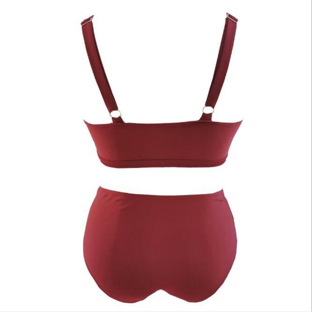 Red 2 Pieces Cross Bandage Hipster Bottom - Picture 5 of 5